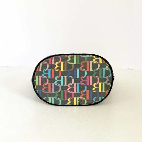 Dooney & Bourke Vintage DB Multi-Color Logo Rainbow Zipper Hobo Bag LIKE NEW - Picture 6 of 14
